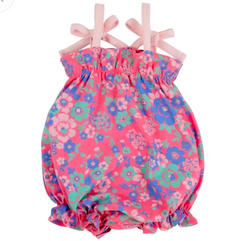 Beaufort Bonnet Company Rosey Bubble Romper Mt Paran Mini Floral Girls 6-12 TBBC